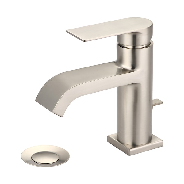Olympia Faucets Single Handle Lavatory Faucet, Compression Hose, Brushed Nickel, Connection Size: 3/8" L-6092-BN - main